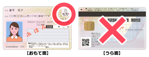 マイナンバーカードについてのご注意