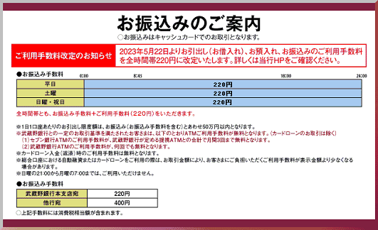 武蔵野銀行（お振込み）